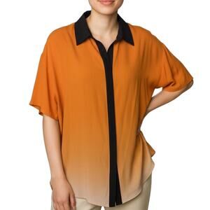 Josh Goot ombre Button Up Top Orange Womens 6 Oversized
